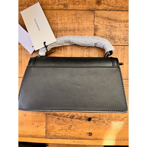 NICOLE MILLER Black Faux Leather Crossbody Bag NWT - Picture 2 of 7